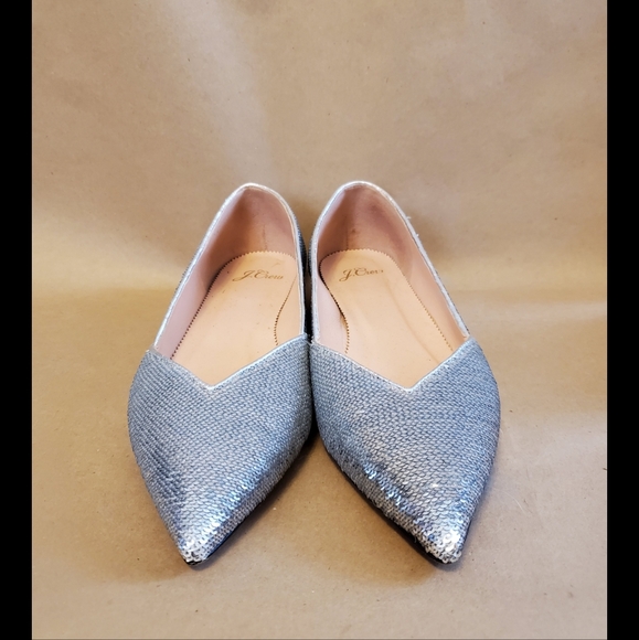 J Crew Sequin Flats like new - Picture 3 of 5